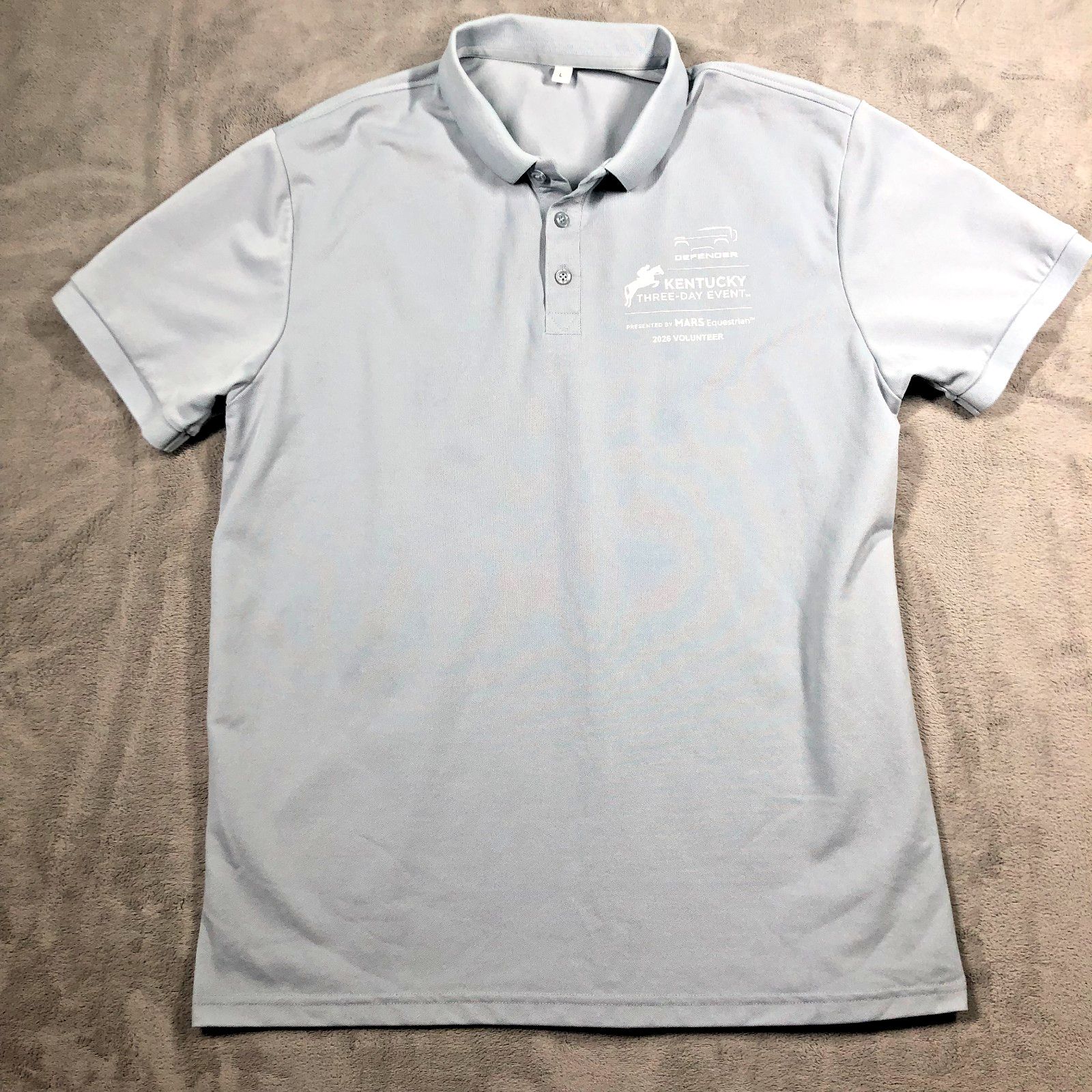 Land Rover Defender Ky 3Day Event Polo Shirt Gray Unisex Large 2026 Volunteer
